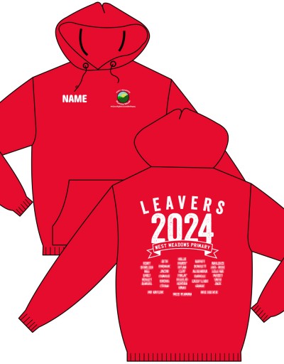 West Meadows Primary Red Leavers Hoody 2024