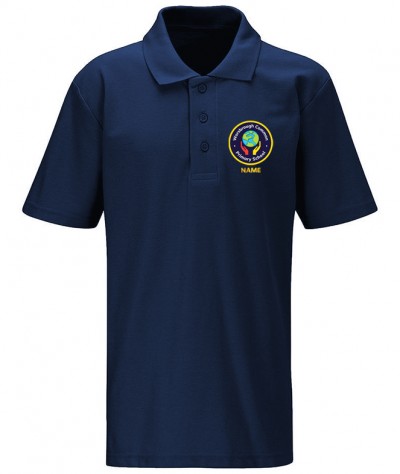 Worsbrough Common Navy Polo - With Name