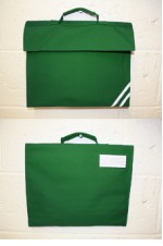 plain green book bag